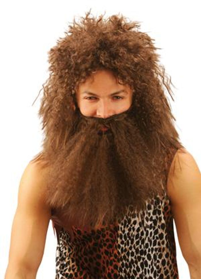 Perücke Neandertaler Neandertalerperücke Perücke Höhlenmensch Caveman mit Bart Neandertaler Steinzeit