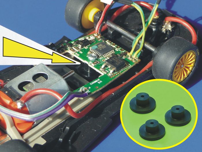 Slotcar HALTER 3er SET für Carrera Digitaldecoder für UMBAU an Slot it / NSR / FLY
