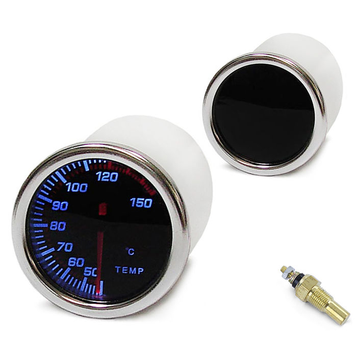 Wassertemperatur Anzeige 52mm Zusatz Instrument Universal Black Magic beleuchtet