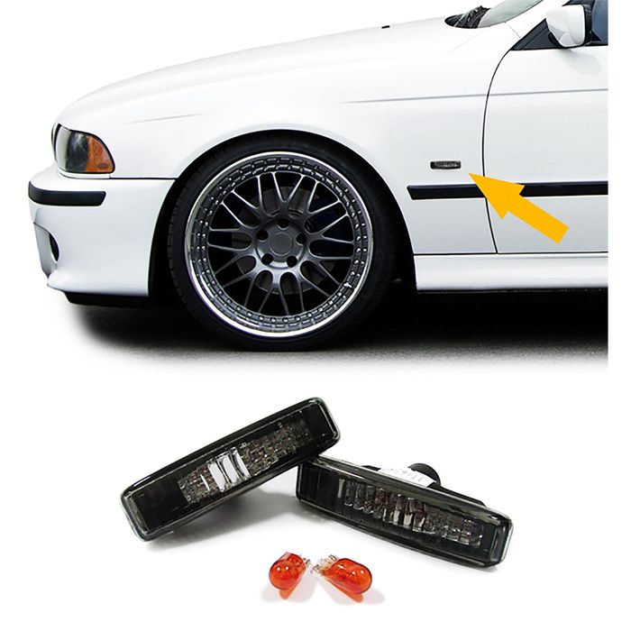Seitenblinker Schwarz Smoke passend für BMW 5er E39 95-03