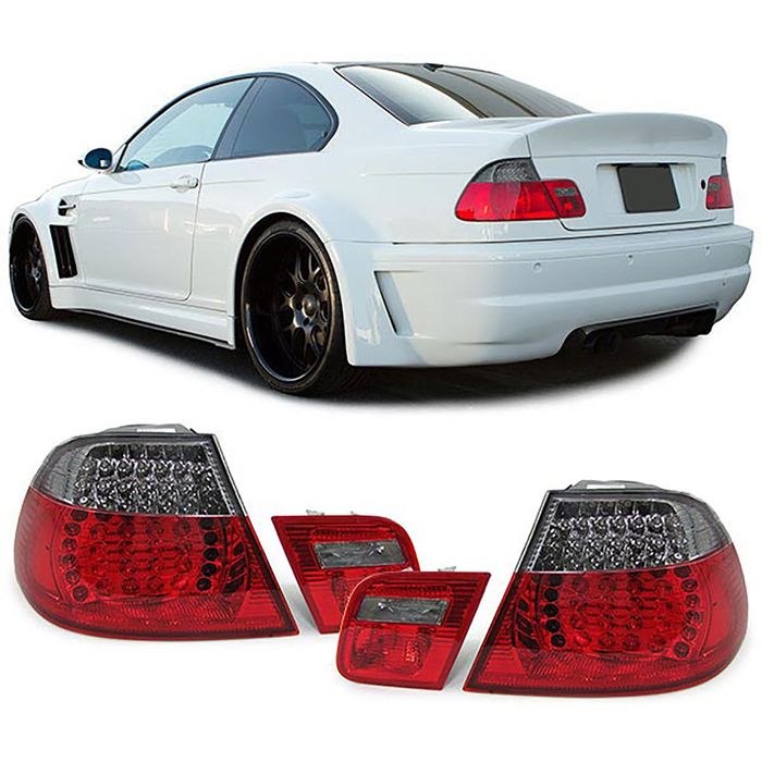 LED Rückleuchten rot schwarz Facelift Optik passend für BMW 3ER E46 Coupe 99-03