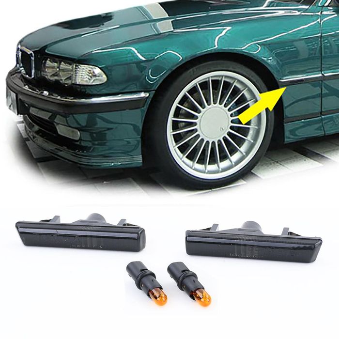 Seitenblinker Schwarz Smoke passend für BMW 7er E38 94-01