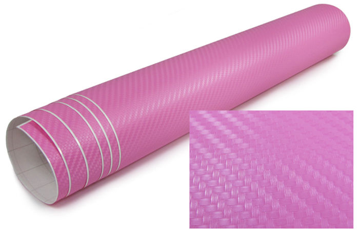 3D Carbon Folie selbstklebend 30cm *1.27 Meter rosa pink