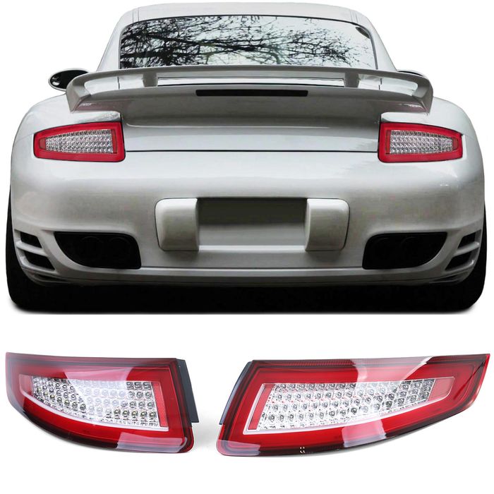 LED Lightbar Rückleuchten Rot Klar für Porsche 911 997 Coupe Cabrio 04-08