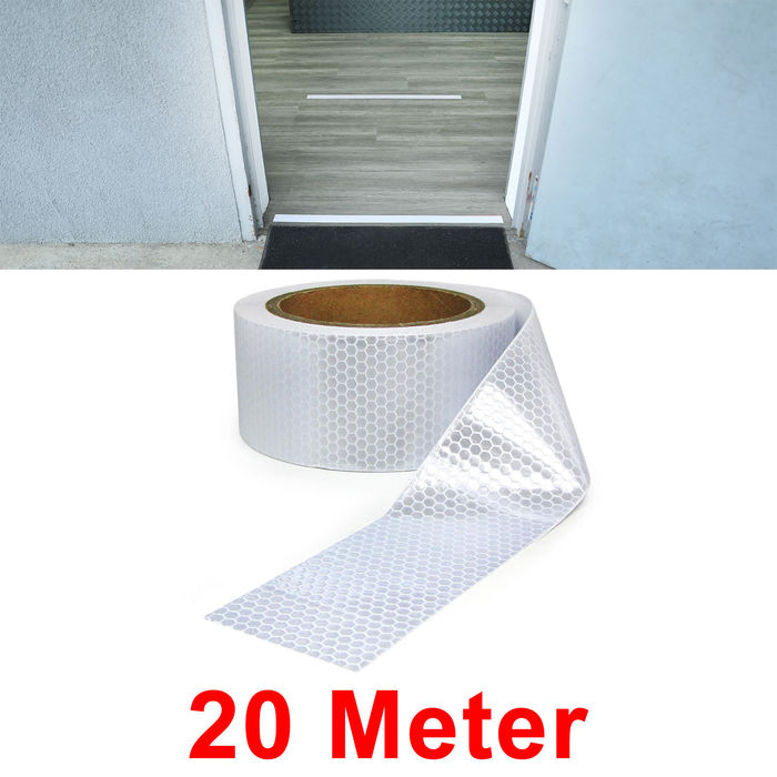 Signalband Markierungsband Absperrband selbstklebend reflektierend weiß 20m
