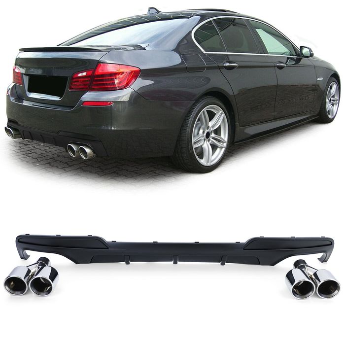 Performance Heckdiffusor mit Doppel Endrohre Chrom passend für BMW F10 F11 10-17