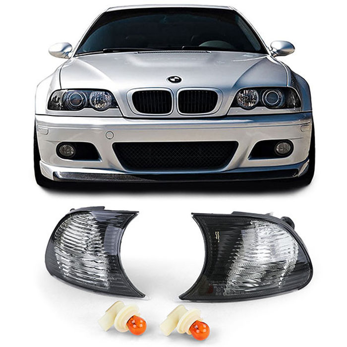 Blinker Schwarz Smoke Kristall Optik passend für BMW 3er E46 Coupe Cabrio 99-01