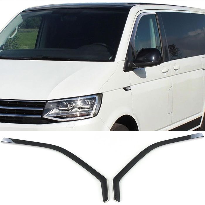 Windabweiser Regenabweiser Windschutz Schwarz Smoke für VW Bus T5 T6 ab 03