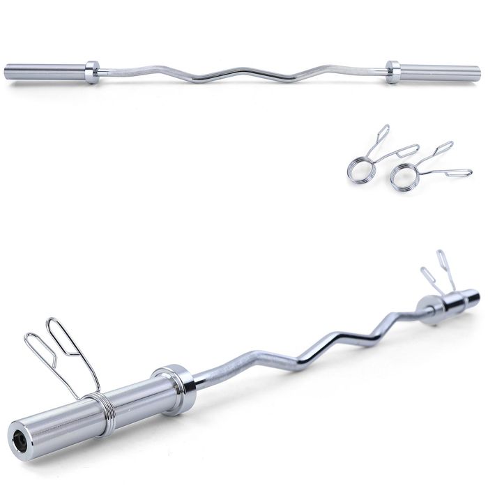 Profi Olympia Langhantel SZ Curl Stange 1, 20m 50mm mit Klemmen