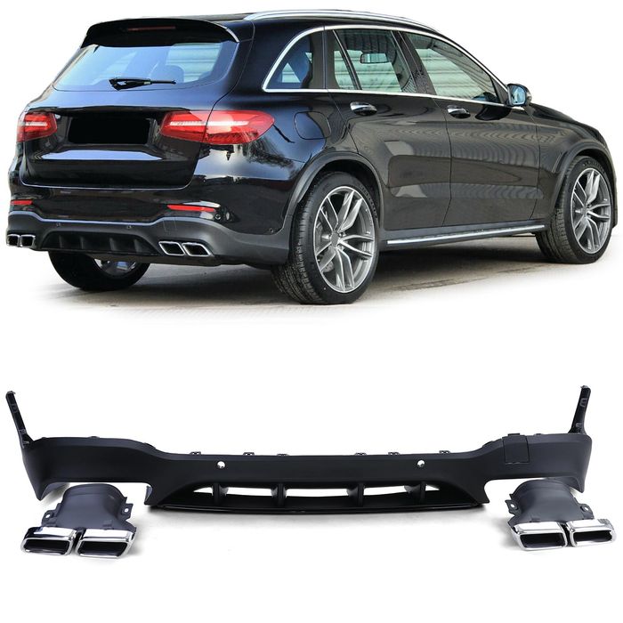 Sport Heckdiffusor mit Endrohren Chrom für Mercedes GLC X253 SUV ab 15