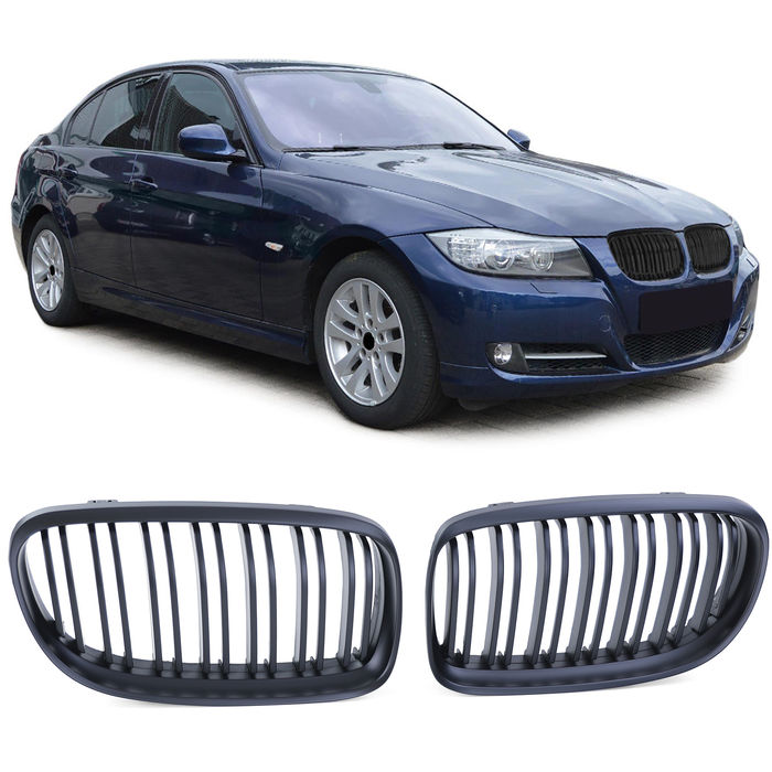 Sport Kühlergrill Doppelsteg Performance Matt passend für BMW 3er E90 E91 08-12