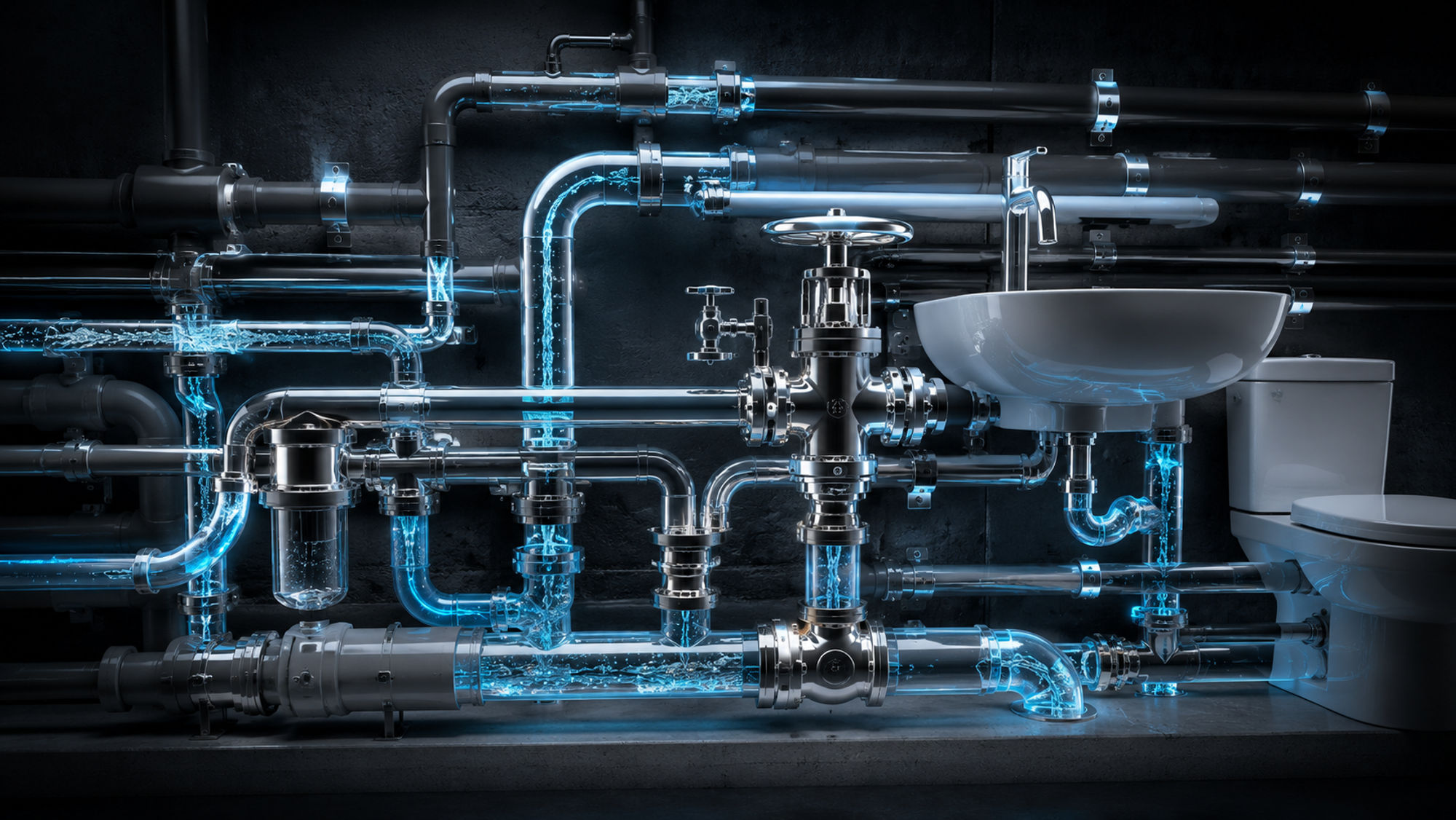 Sanitary fixture and pipe installation