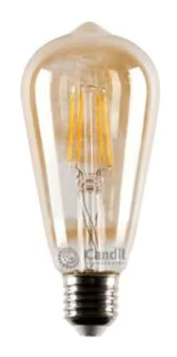 LAMPARA LED FOCO PERA 5W FILAMENTO DECO CALIDO E27 AMBAR