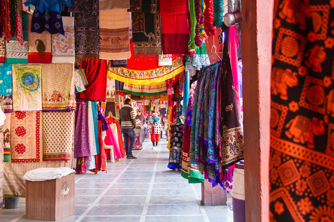 A cloth market in Jaipur Rajasthan