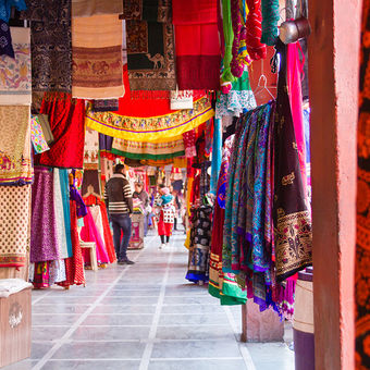 A cloth market in Jaipur Rajasthan