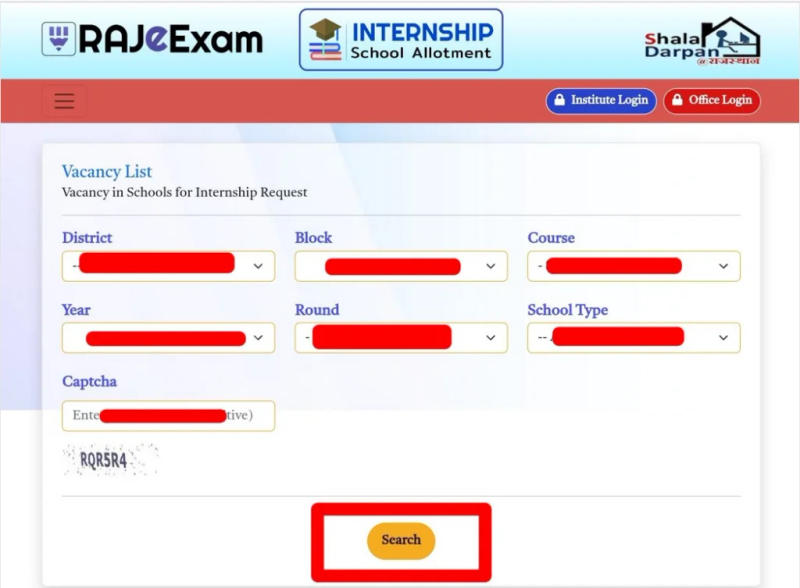 Shala Darpan Internship School List