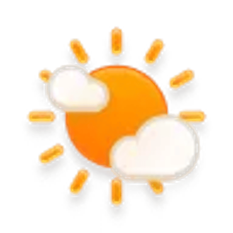 Mostly sunny