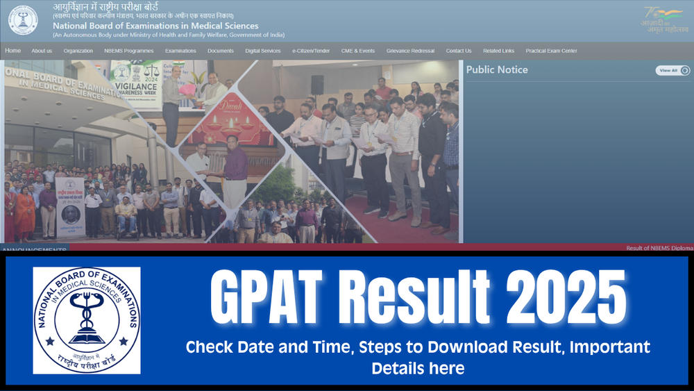 GPAT Result 2025 Merit List Released: NBEMS GPAT Exam Scores Out Now at natboard.edu.in