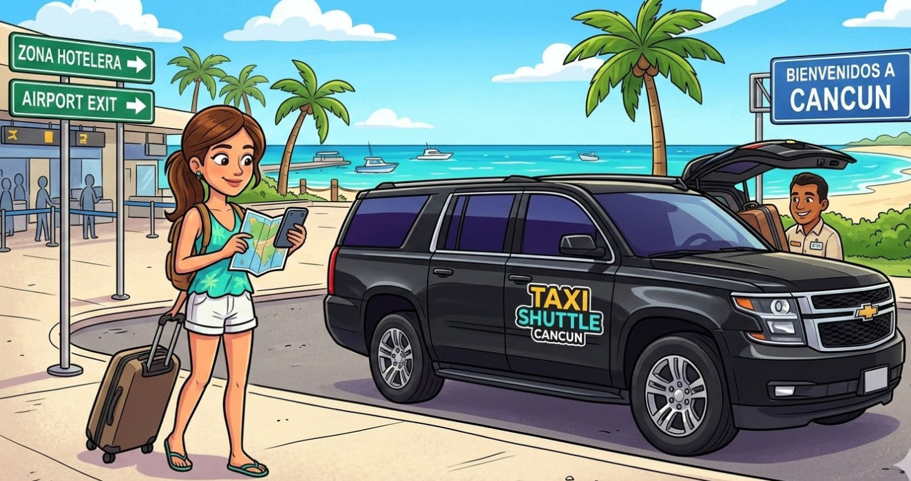 Transporte privado y taxi de Cancún a Playa del Carmen y Tulum con shuttle