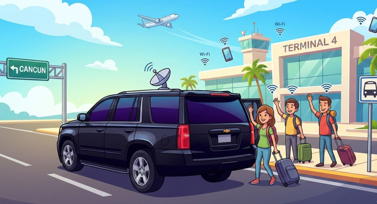 Shuttle privado y taxi a la Zona Hotelera de Cancún con transporte seguro