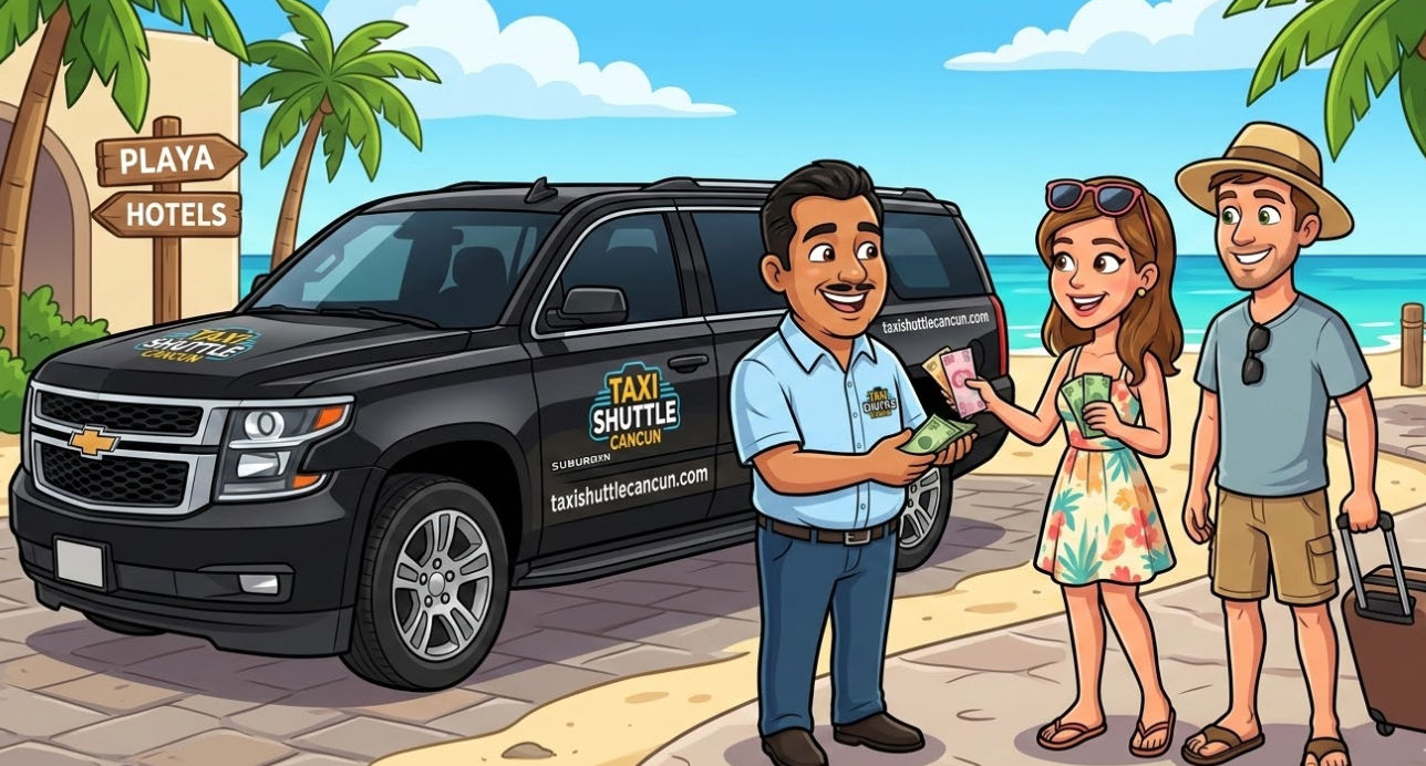 Reservación de taxi y shuttle privado en Cancún con servicio 24 horas