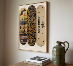 Vintage Western Skateboard Wall Art Print