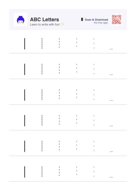 Letter I tracing worksheet preview