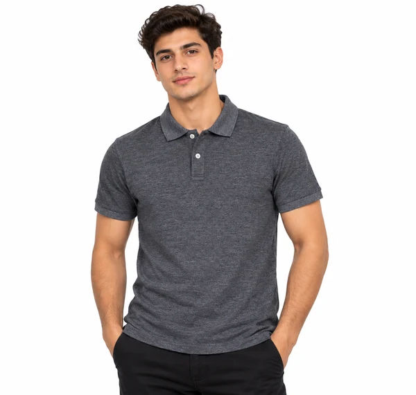 Men’s Polo Shirt with Collar, Front Buttons
