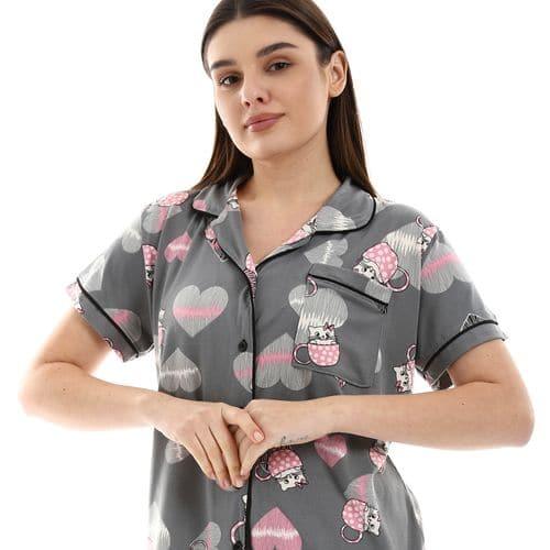 Women’s Pajamas with Pants & Button Detail
