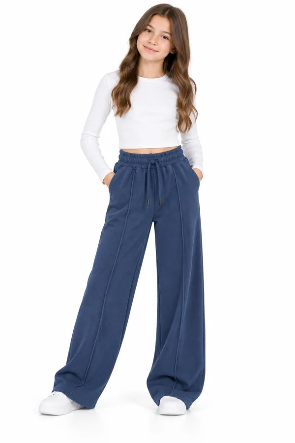 Girls' Hashira Trousers with Wide-Leg Design