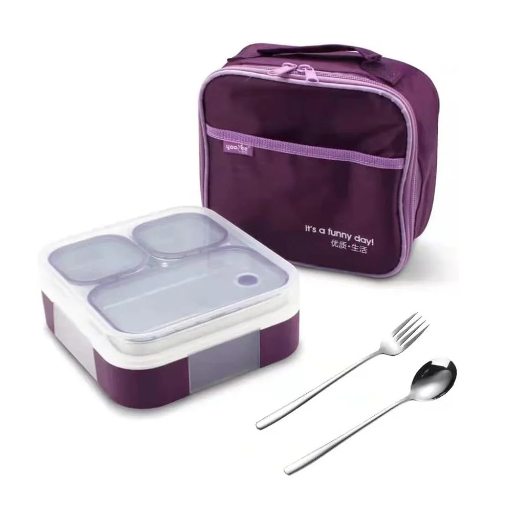 GGEROU - Stainless Steel Lunch Box for Kids' School - 720ml - Purple