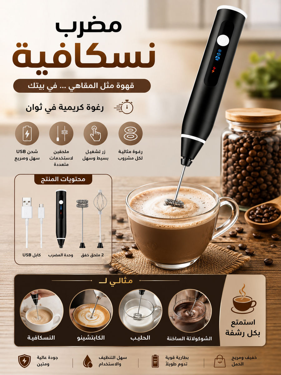 مضرب نسكافية كهربائي ☕✨