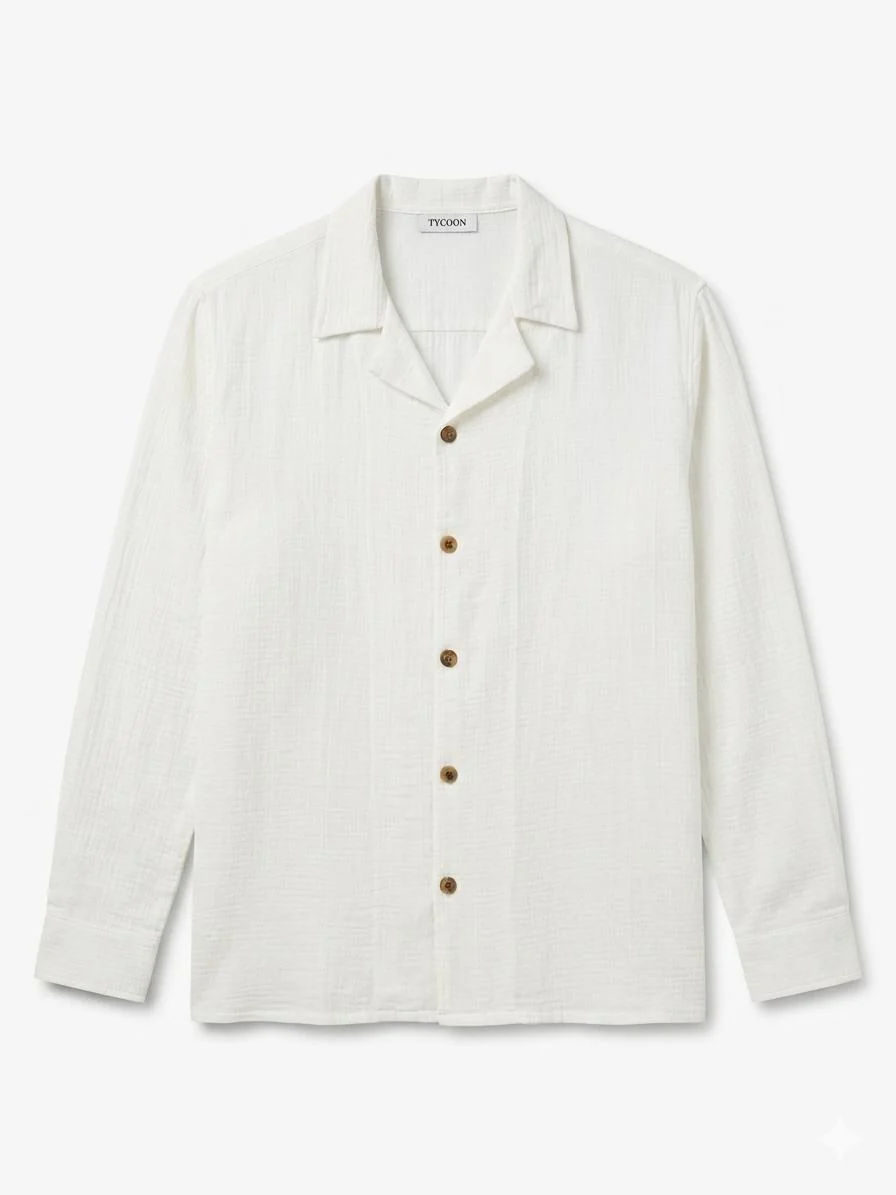 Long Sleeve Shirt - Olive Green/White