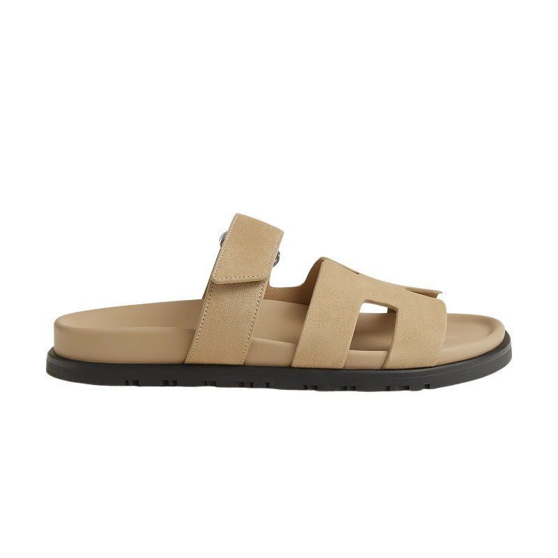 Hermes Chypre Sandal Beige Suede