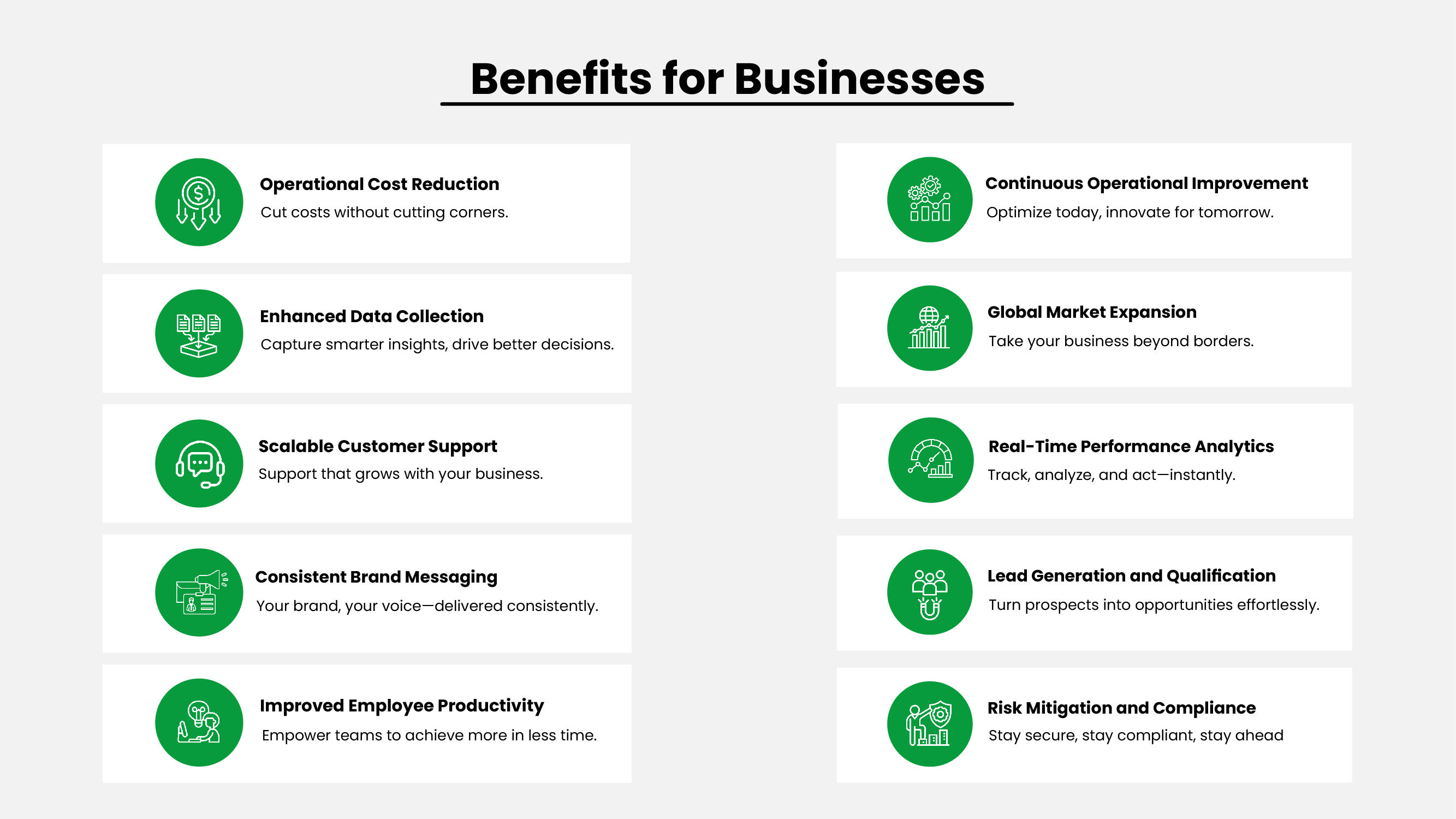 Benefits for Businesses