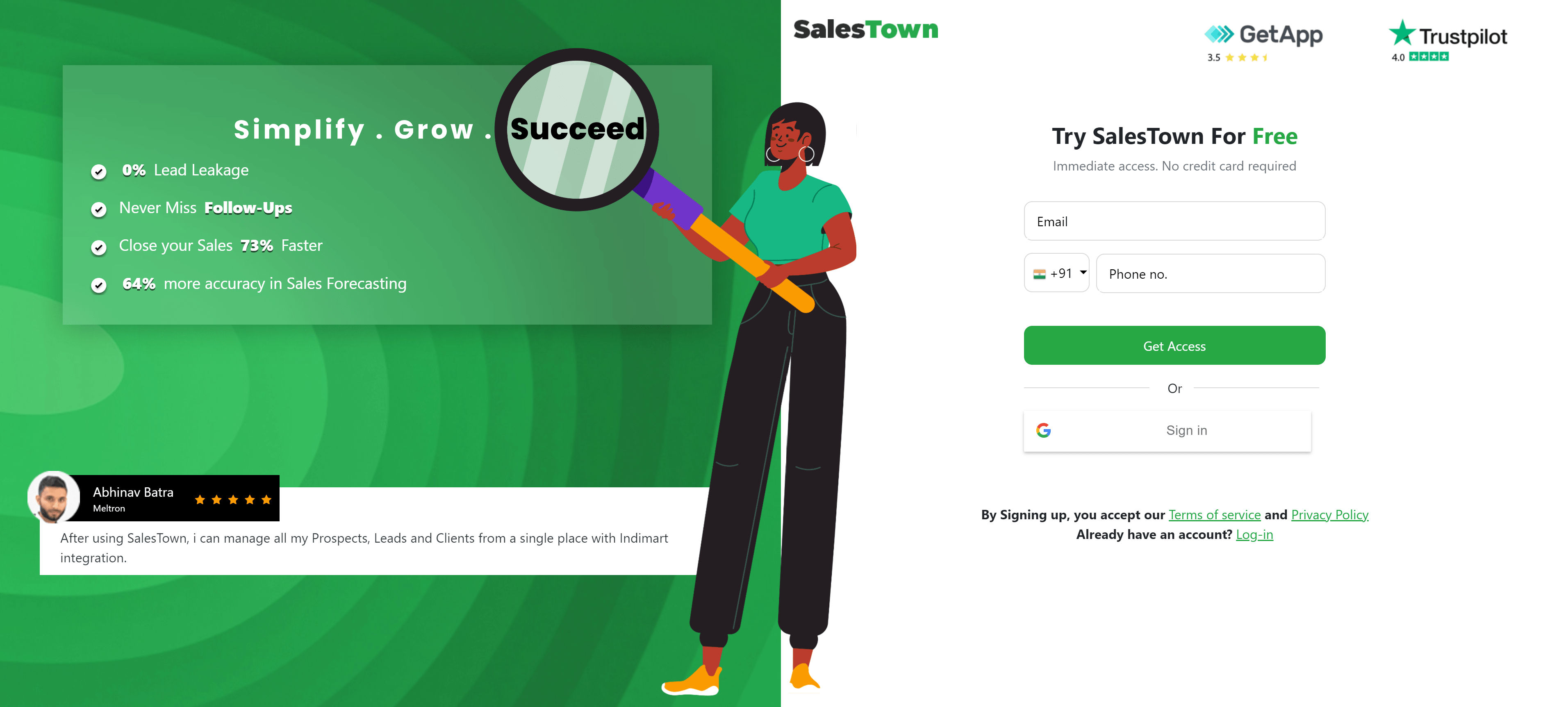 Salestown Crm Sign Up 