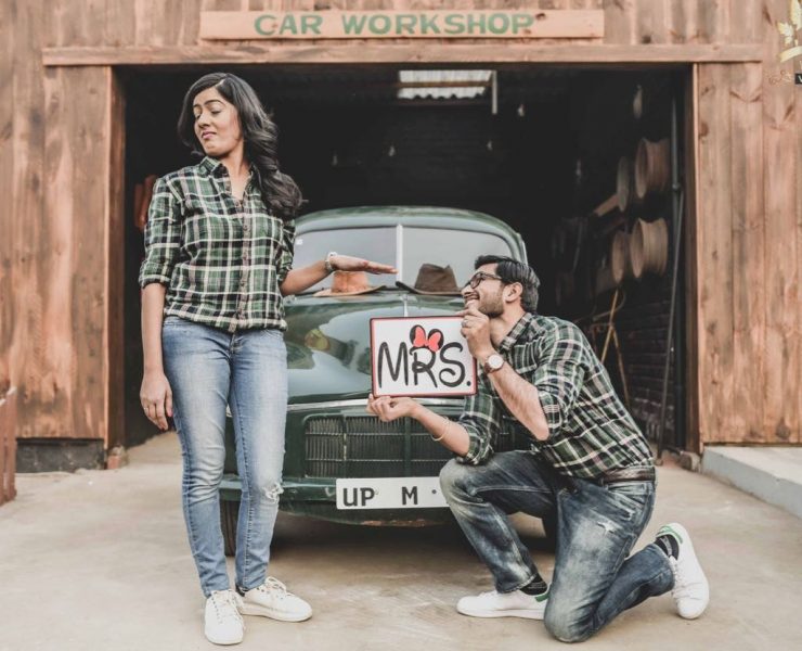 Stylish Loving wedding couple kissing and hugging in a pine forest near  retro car Stock Photo by ©olegparylyak.gmail.com 100449512