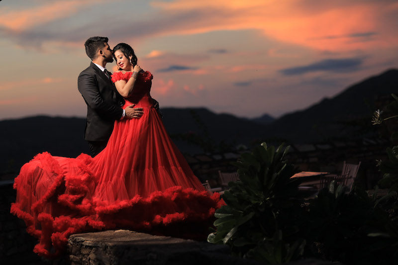 VideoTailor prewedding red gown outfit