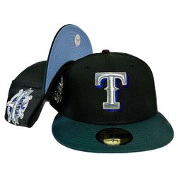 Rahnn1's Rangers Black Two Tone 1995 All Star Game Patch Sky Blue UV 59FIFTY Fitted Hat