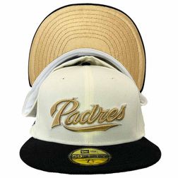 San Diego Padres Champagne Collection 40th Anniversary Patch Metallic Gold UV 59FIFTY Fitted Hat