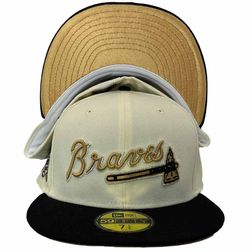 Atlanta Braves Champagne Collection 30th Season Patch Metallic Gold UV 59FIFTY Fitted Hat