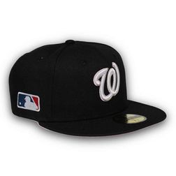 Washington Nationals Black MLB Side Patch Pink UV 59FIFTY Fitted Hat