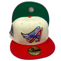 Anaheim Angels Latin Essentials 50th Anniversary Side Patch Green UV New Era 59Fifty Fitted Hat