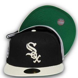 Chicago White Sox Black Chrome Two Tone 75 Years Patch Green UV 59FIFTY Fitted Hat