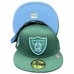 Las Vegas Raiders Pro Image Exclusive Dark Green 50th Anniversary Patch Icy UV 59FIFTY Fitted Hat