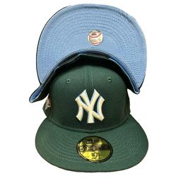 New York Yankees Pro Image Exclusive Dark Green 2009 WS Patch Icy UV 59FIFTY Fitted Hat