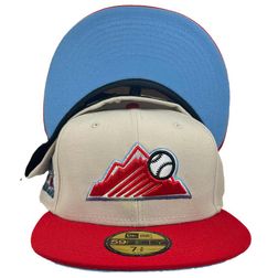 Colorado Rockies Frozen Cherry Collection 1998 All Star Game Patch Icy Blue UV 59FIFTY Fitted Hat