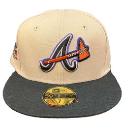 Atlanta Braves Tan Night Train 40th Patch Orange UV 59FIFTY Fitted Hat