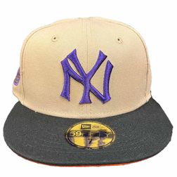 New York Yankees Tan Night Train 1943 World Series Patch Orange UV 59FIFTY Fitted Hat