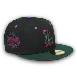 Los Angeles Dodgers Black "Hocus Locus" Two Tone 40th Patch Red UV 59FIFTY Fitted Hat